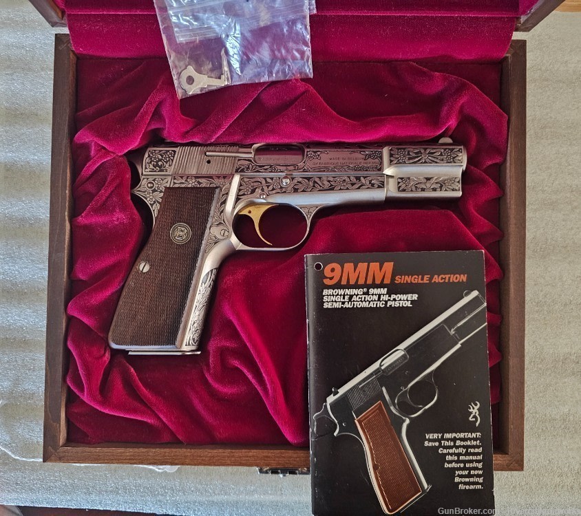 RARE BROWNING HIGH POWER HI-POWER 9MM ENGRAVED-img-0