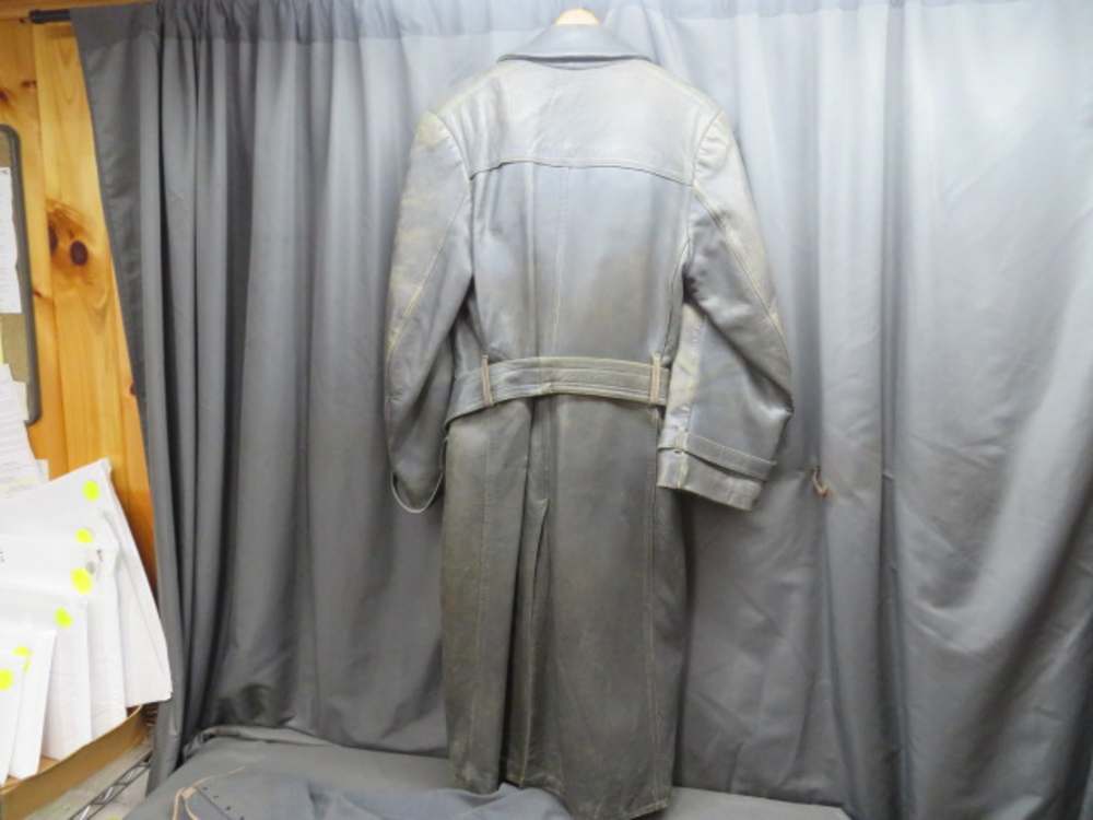 SET-WWII GERMAN KRIEGSMARINE NAVY LEATHER OVERCOAT & BREECHES-img-5