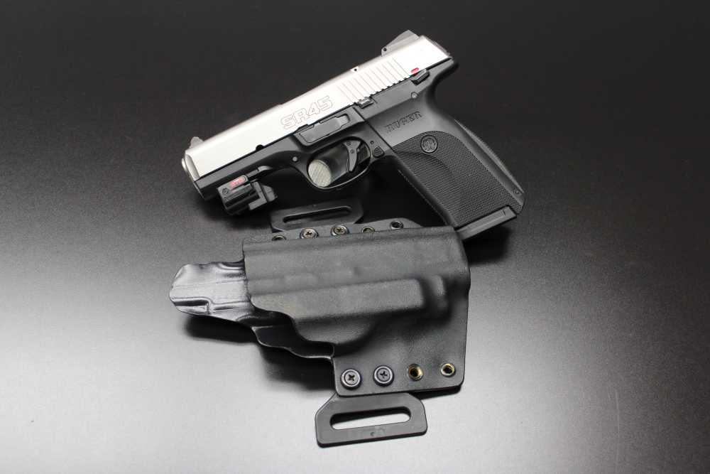 Ruger SR45 5.5” Stainless Two Tone 03801 KSR45 Mfg 2016 w/ Laser & Holster-img-0