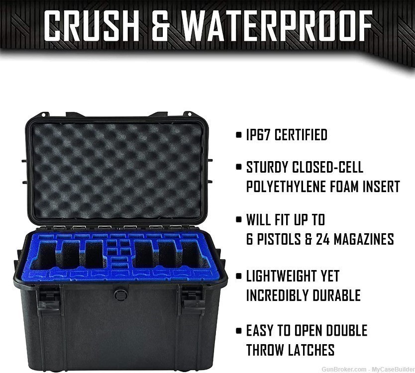6 Pistol 24 Magazine DORO D1509-10 Heavy Duty Case w/ Blue TopGuard-img-1