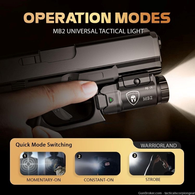 TSG Rail Mounted Weapon Light Fit:G17 /19 /P365/G3C/2C/M&P9/HellcatPro/1911-img-2