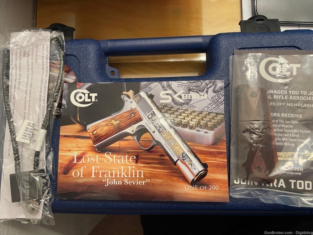 COLT *LOST STATE OF FRANKLIN* - JOHN SEVIER COLT 1911 45acp #195 OF 200-img-8