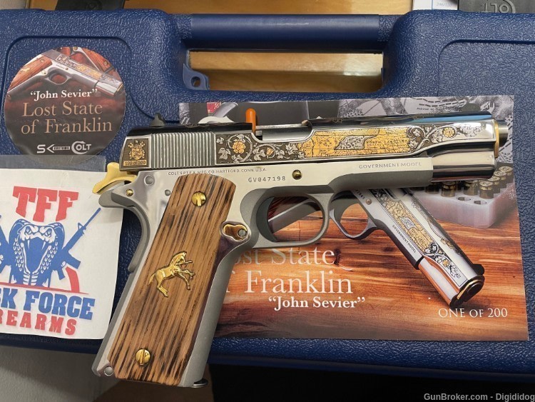 COLT *LOST STATE OF FRANKLIN* - JOHN SEVIER COLT 1911 45acp #195 OF 200-img-9