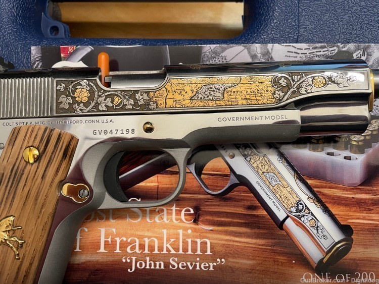 COLT *LOST STATE OF FRANKLIN* - JOHN SEVIER COLT 1911 45acp #195 OF 200-img-2