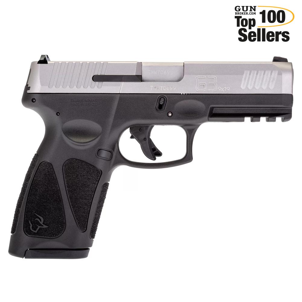TAURUS G3 9mm 4in 2x 17rd Mags Matte Stainless/Black Pistol (1-G3B949)-img-0