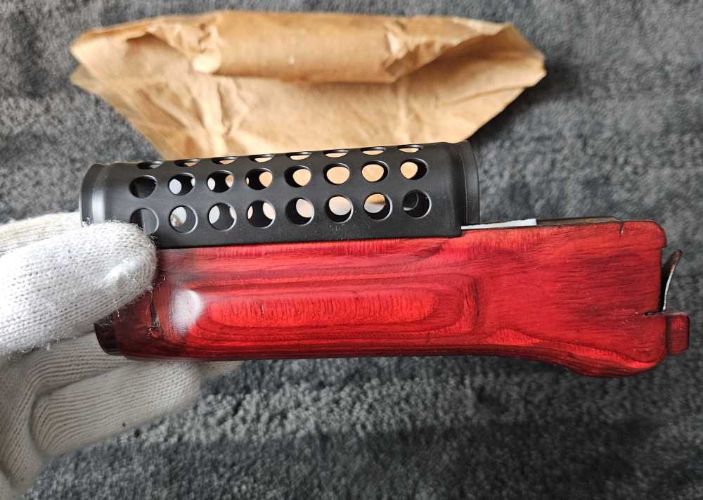 AK-74 Lower Handguard wood RUSSIAN RED Swiss Grater upper 5.45x39-img-0