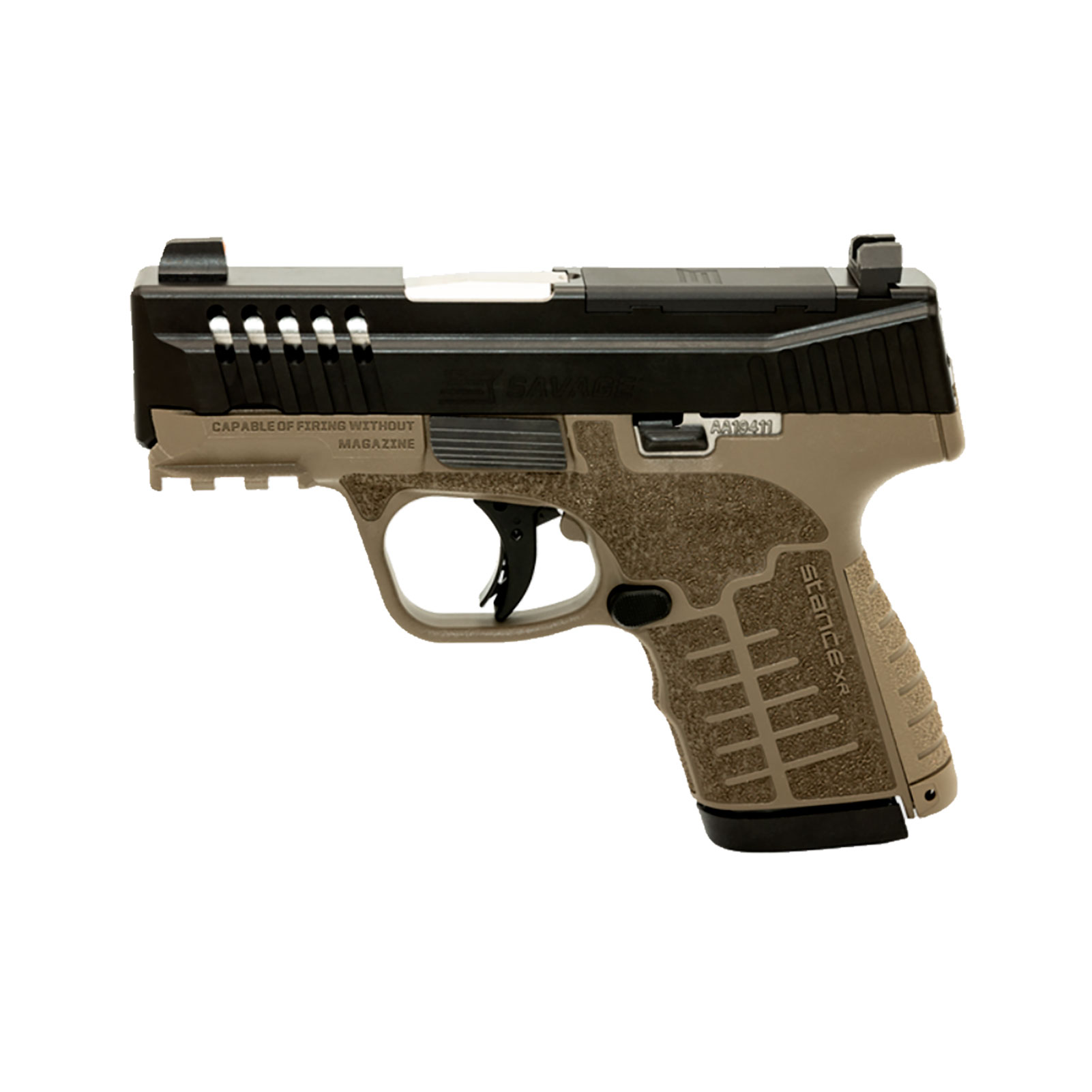 SAVAGE Stance XR MC9 9mm 3.2in 13rd FDE Grip Pistol w/Night Sights (67065)-img-2