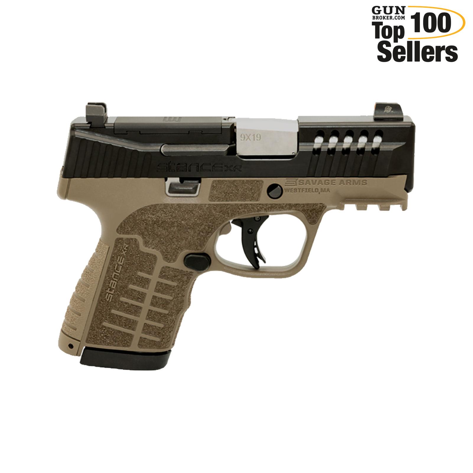 SAVAGE Stance XR MC9 9mm 3.2in 13rd FDE Grip Pistol w/Night Sights (67065)-img-0