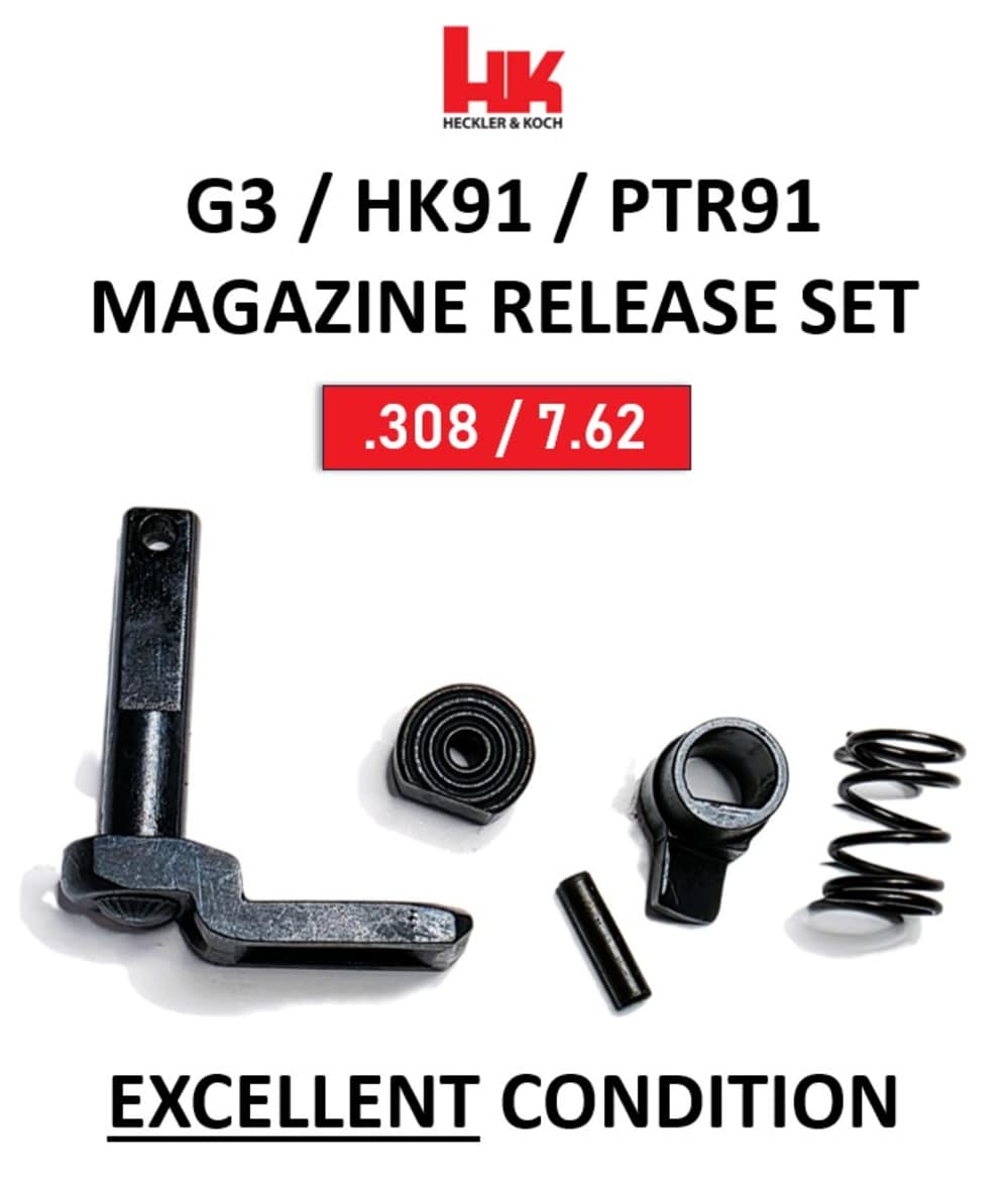 Heckler Koch HK G3 / HK91 Magazine Release Set, Complete, Excellent 205618-img-0