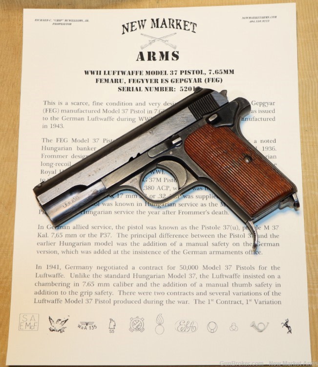 Scarce & Fine WWII German Luftwaffe FEG Model 37 Pistol c. 1943-img-73