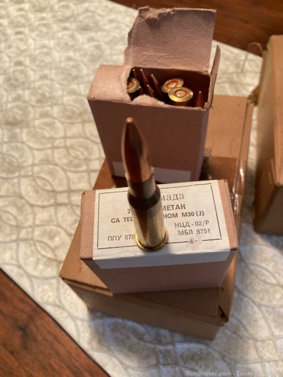 7.62x54R Mosin Nagant 182gr FMJBT Non-Metallic 200 Rounds YUGO AMMO -img-3