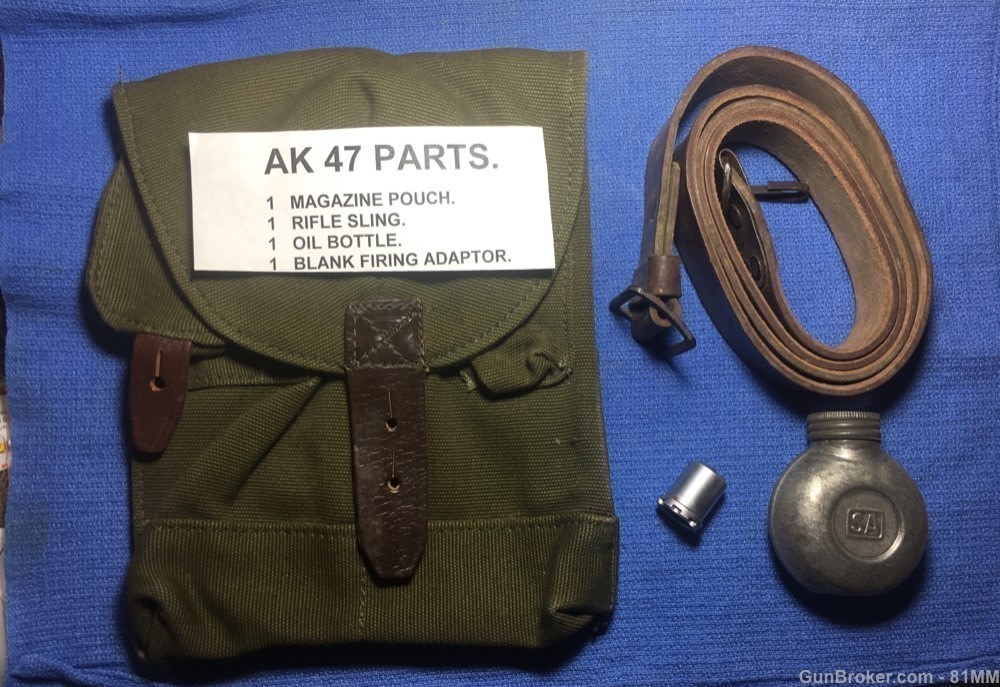 AK 47 parts. Sling, Oil bottle, Mag pouch & blank adapter.-img-3
