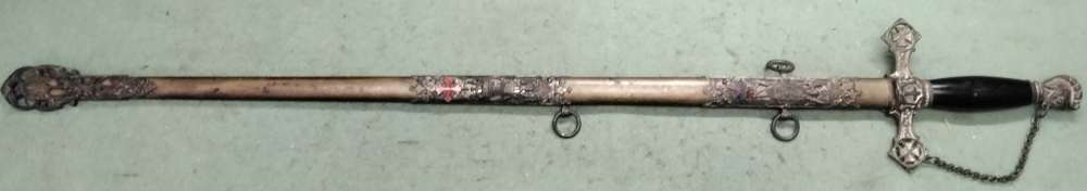Pettibone Bros Knights Templar Sword Named Norman Wilson Memento Mori-img-1
