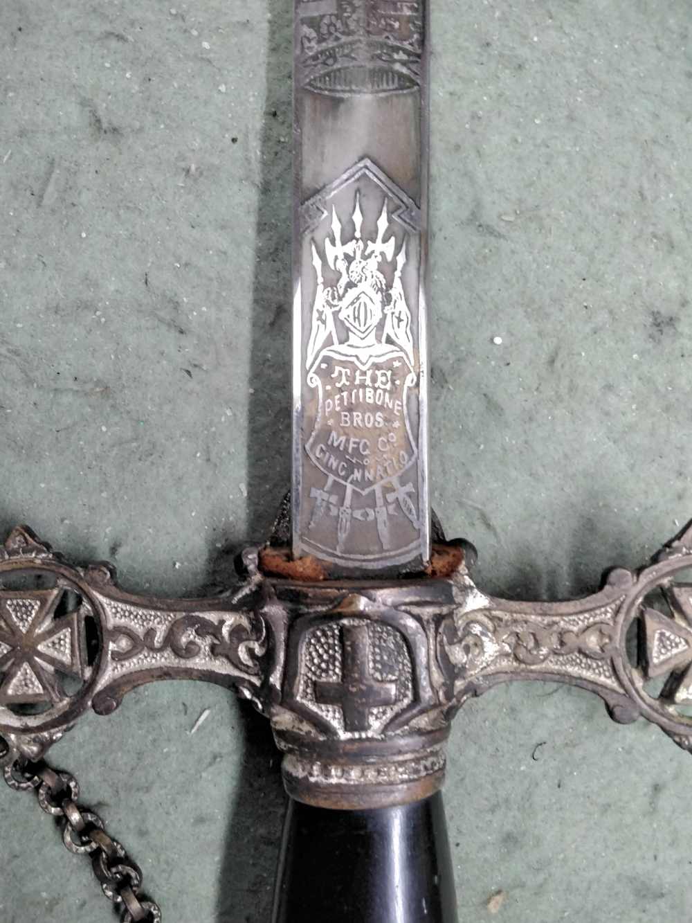 Pettibone Bros Knights Templar Sword Named Norman Wilson Memento Mori-img-28