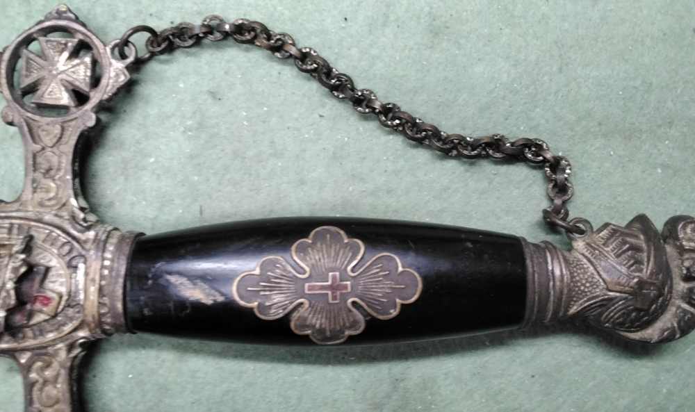 Pettibone Bros Knights Templar Sword Named Norman Wilson Memento Mori-img-11