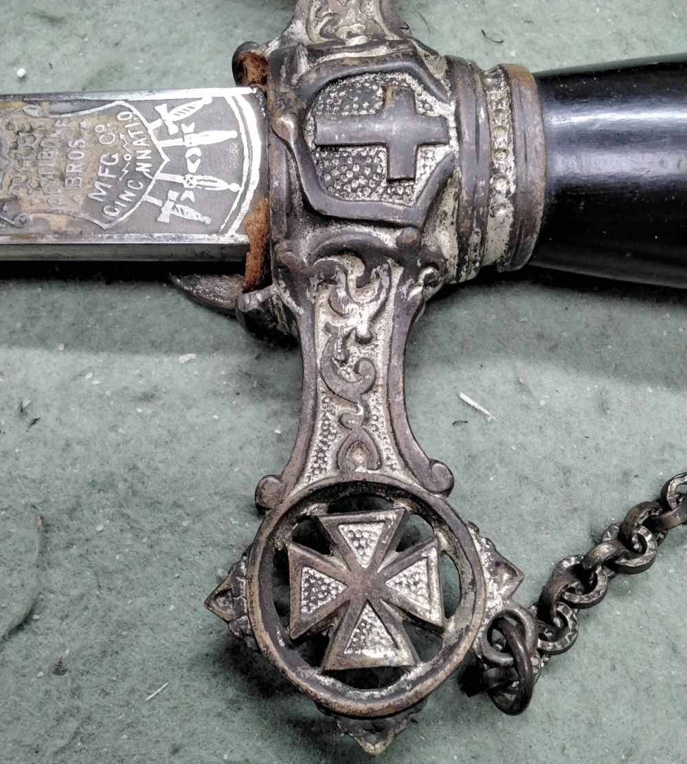 Pettibone Bros Knights Templar Sword Named Norman Wilson Memento Mori-img-38