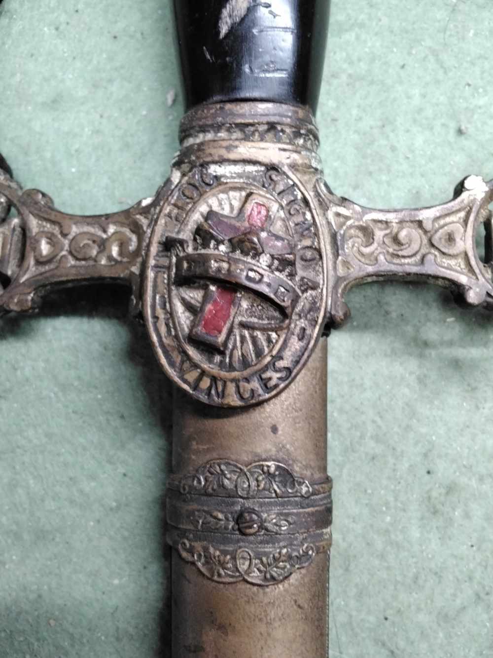 Pettibone Bros Knights Templar Sword Named Norman Wilson Memento Mori-img-17