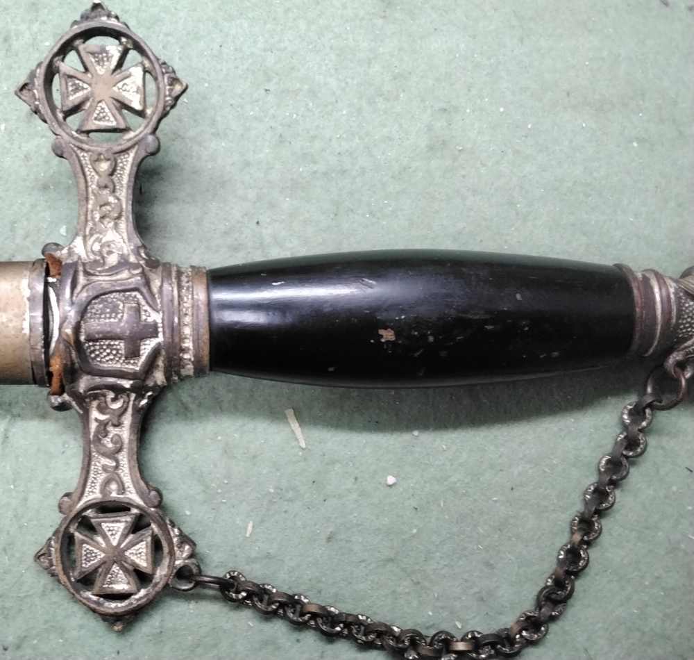 Pettibone Bros Knights Templar Sword Named Norman Wilson Memento Mori-img-3