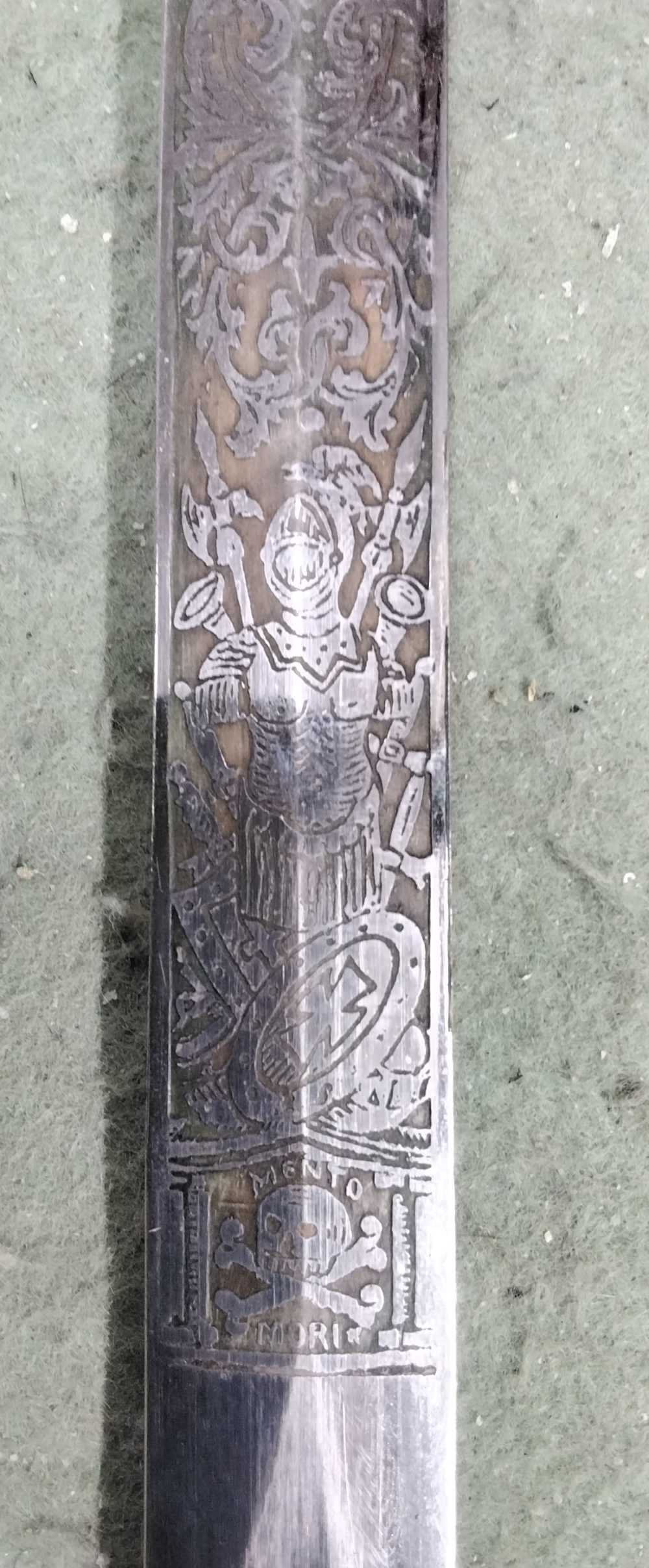 Pettibone Bros Knights Templar Sword Named Norman Wilson Memento Mori-img-20