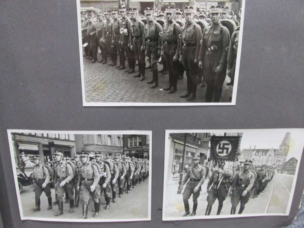 WWII ERA GERMAN PHOTO ALBUM WITH 50 PICTURES & 1938 SA 1938 TICKET-img-10