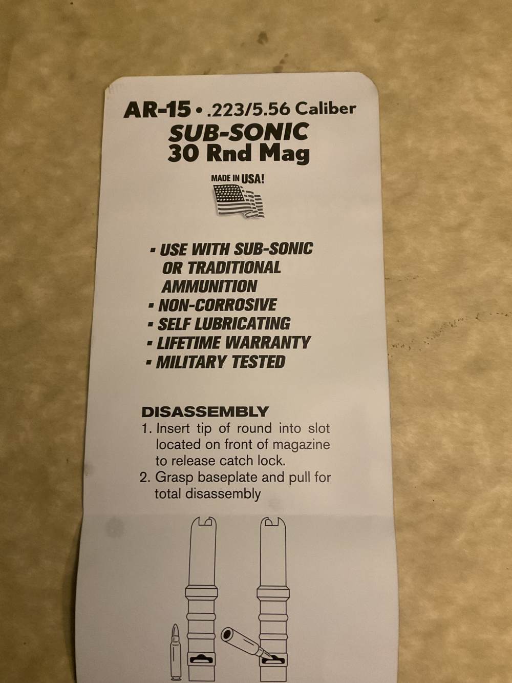 AR15 SUBSONIC MARKED 30 Round Mag For 300 Blackout Combined Shipping!!-img-1