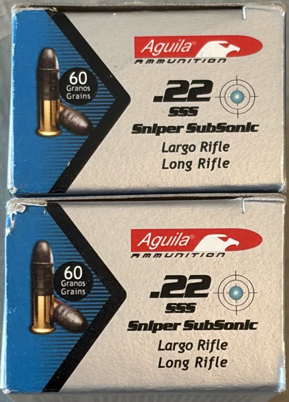 22 Sniper SubSonic 22 LR RN Solid 22LR Rimfire Ammo 100 rds Aguila-img-1