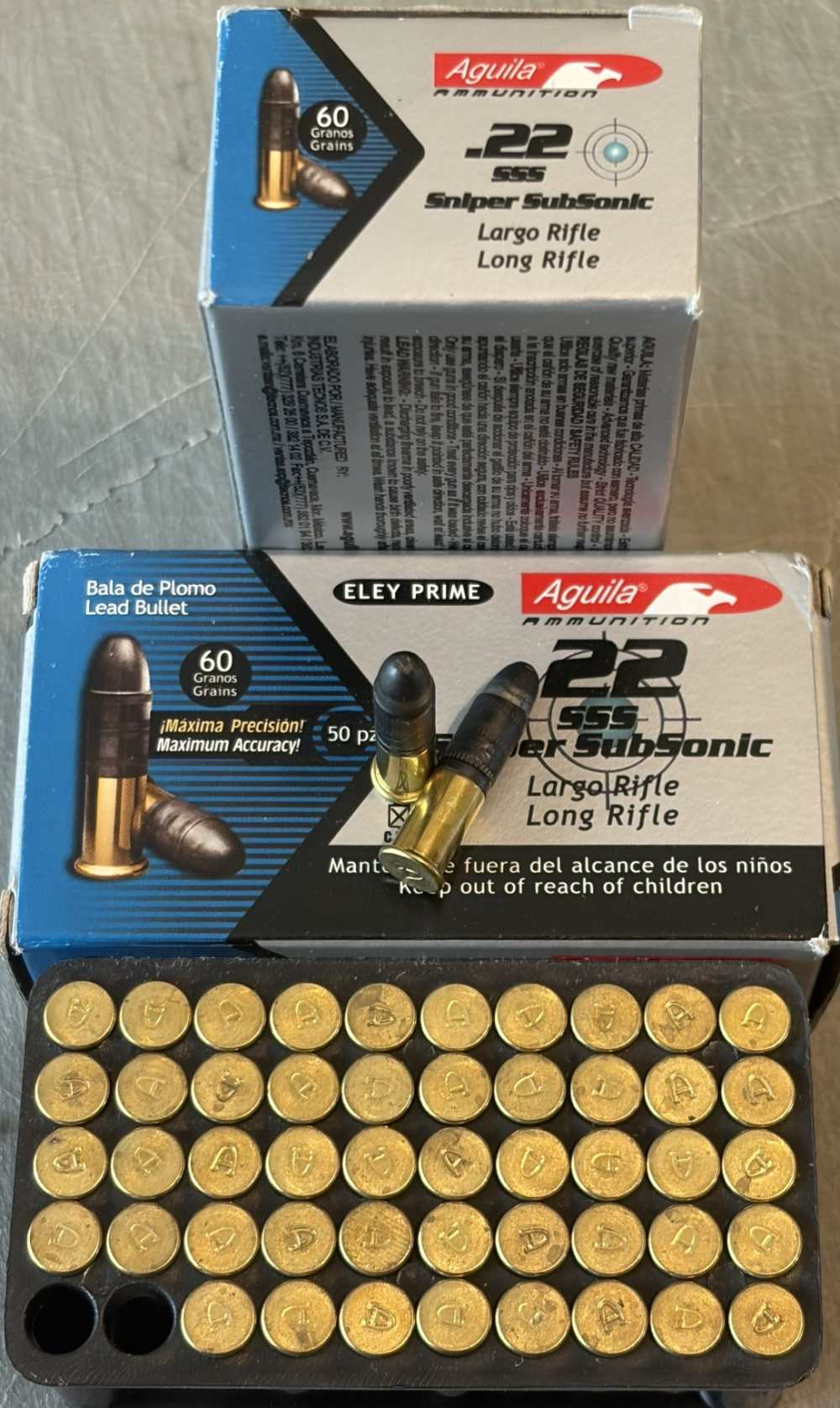 22 Sniper SubSonic 22 LR RN Solid 22LR Rimfire Ammo 100 rds Aguila-img-2