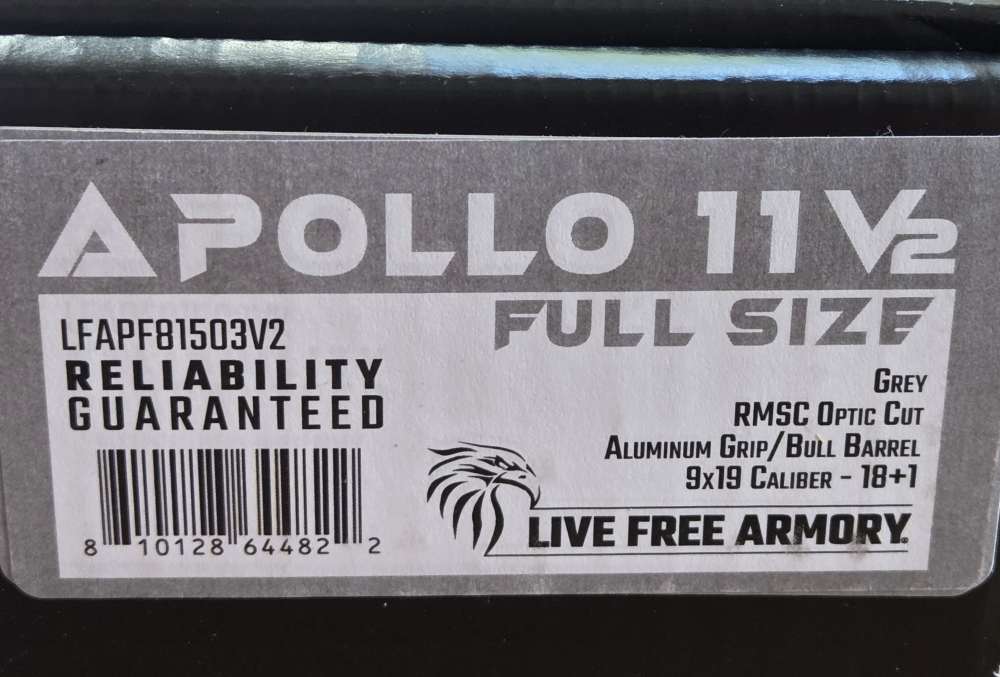 LIVE FREE Apollo 11 V2 Full Size 9mm Grey 4.15" 2011 DS1911 Aluminum-img-11
