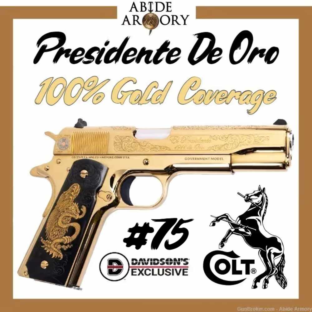 COLT 1911 38 Super EL PRESIDENTE Gold-img-0