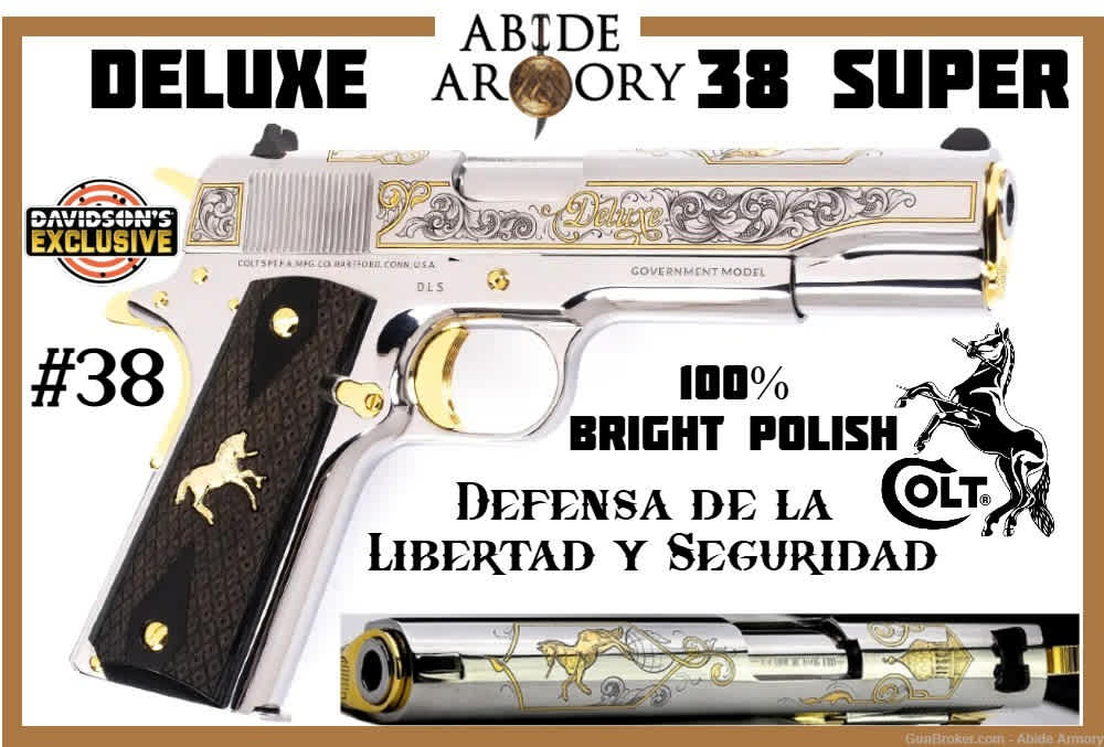 Colt  COLLECTOR 1911 38 Super DLS "Deluxe" Defensa Polished Engraved #38-img-0