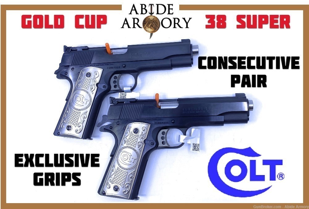 Colt 1911 38 Super Consecutive Set Pair O5873A1 -img-0