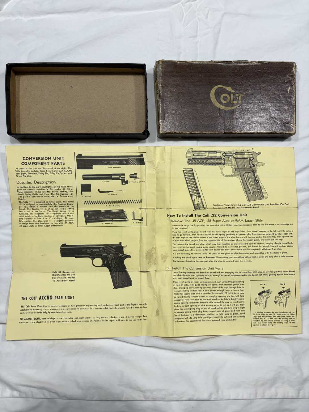 DESIRABLE Colt Service Model ACE 22LR Conversion Kit for 45|38 Super 1911's-img-0