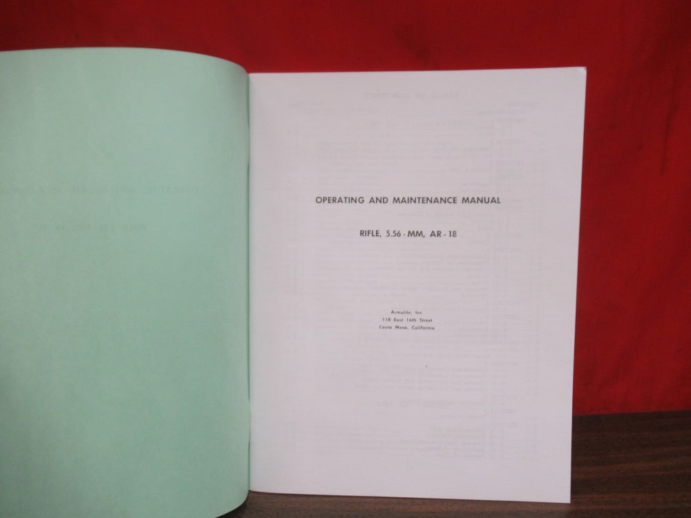 RARE Original Armalite AR18 Operating And Maintenance Manual-img-2