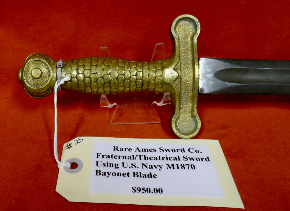 Lot# 25-Rare Ames Sword Co. Fraternal/Theatrical Sword Using U.S. Navy M187-img-0
