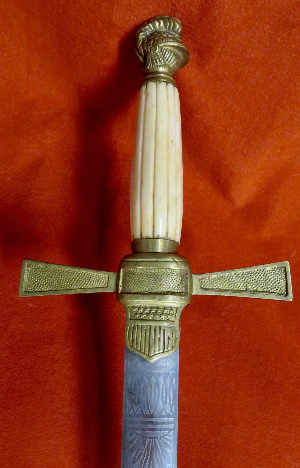  Lot #23-American fraternal ceremonial short sword associated with the Knig-img-13