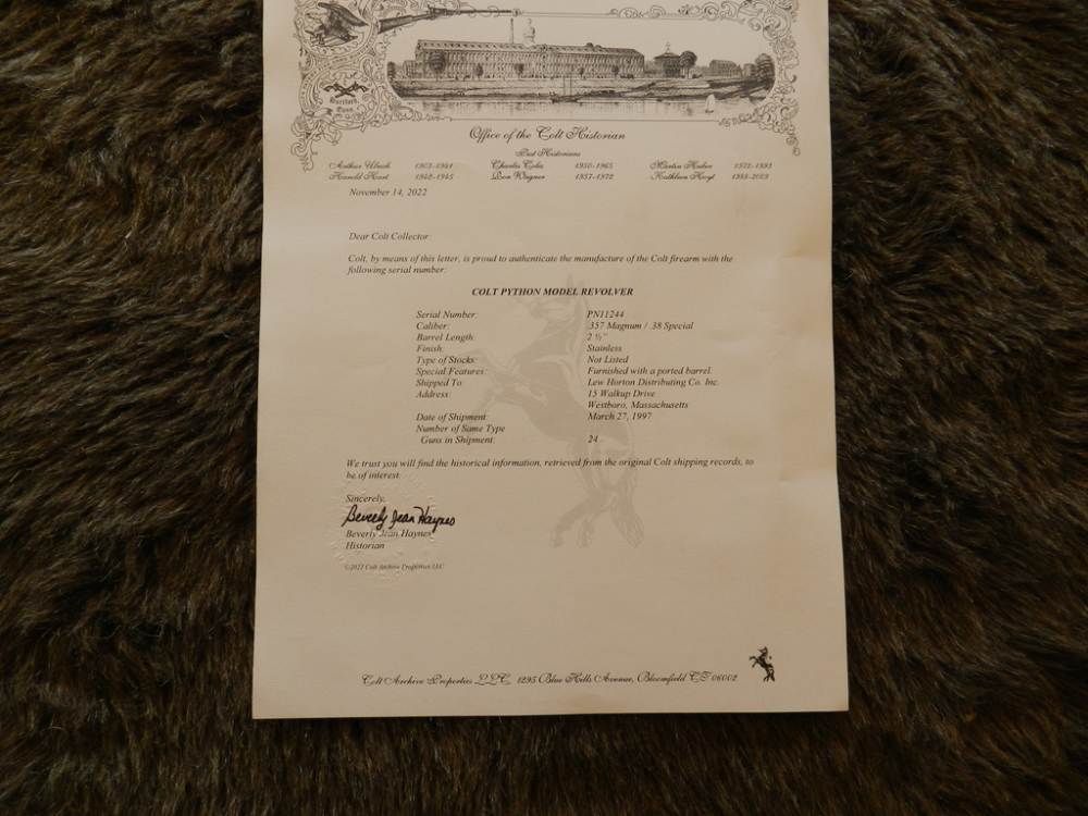 Colt Python Lew Horton Spl THREE CONSECUTIVE NIB with Letters-img-25