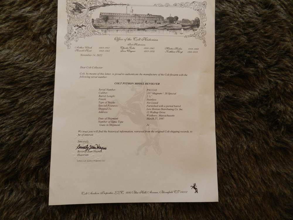 Colt Python Lew Horton Spl THREE CONSECUTIVE NIB with Letters-img-27