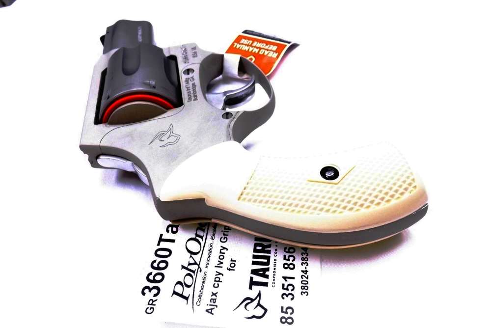 Taurus 85 856 Revolver Ajax Magna type Small Ivory Grips, Seal, and Pin -img-6