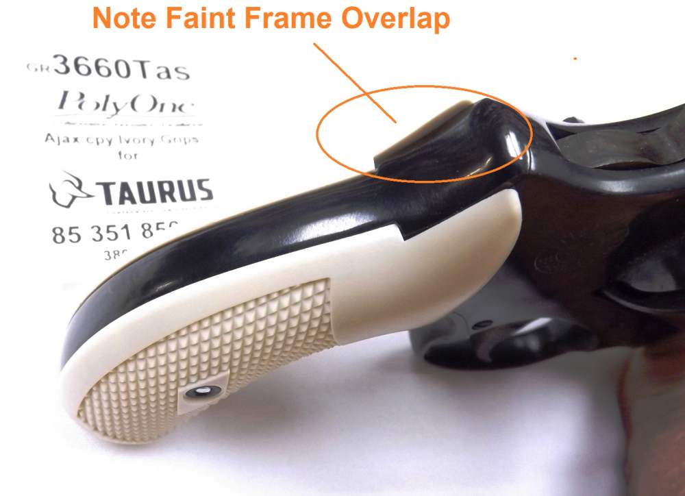 Taurus 85 856 Revolver Ajax Magna type Small Ivory Grips, Seal, and Pin -img-4