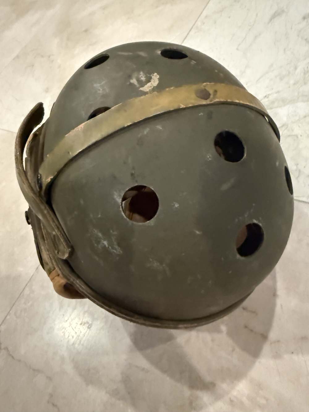 WWII US Army M1938 Tanker Helmet Rawlings Size 7 Original Armored Leather -img-8