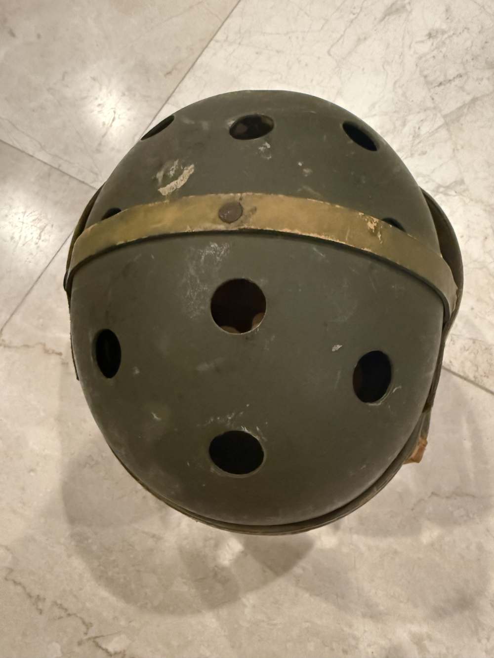 WWII US Army M1938 Tanker Helmet Rawlings Size 7 Original Armored Leather -img-5