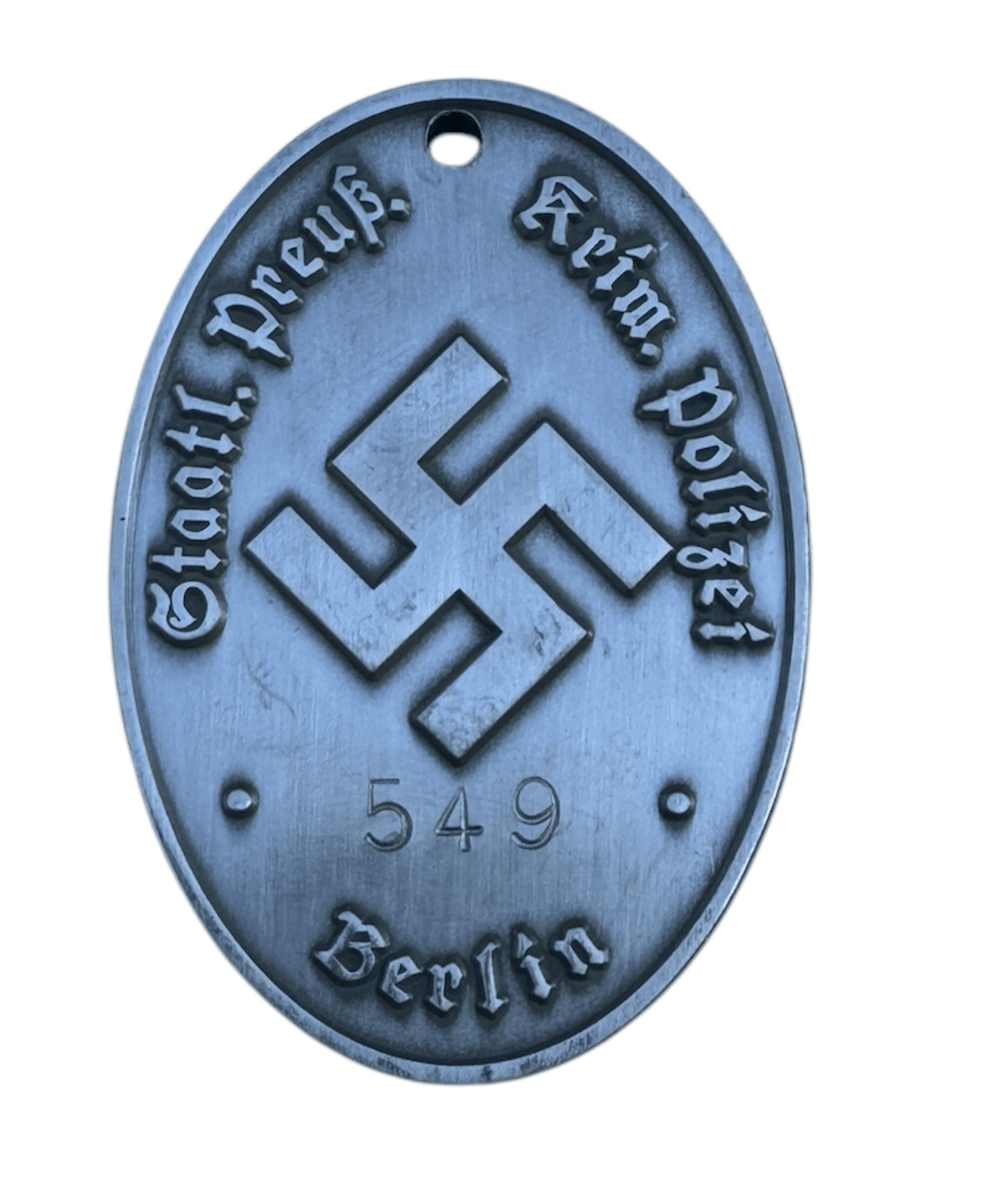 Prussian State Police Identification Tag - Nickel-img-1