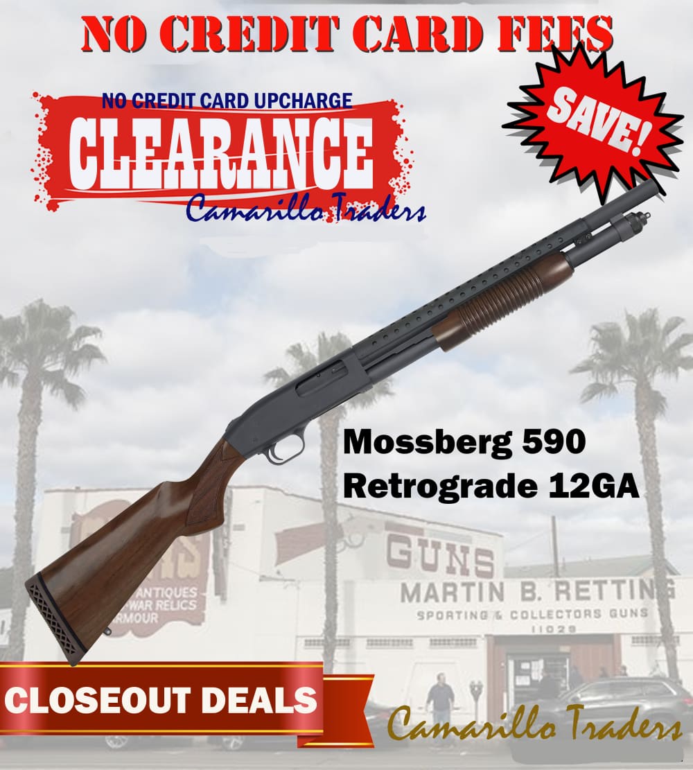Mossberg 52151 590 Retrograde 12 Gauge 18" 6+1 Tube Magazine Pump Shotgun-img-0