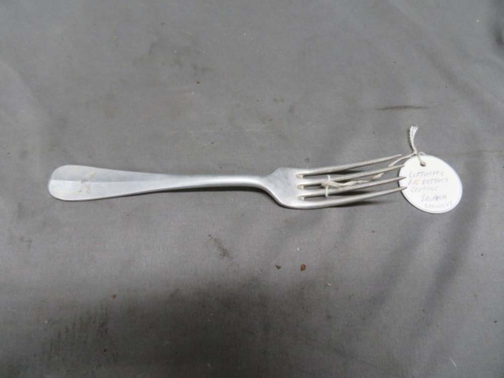 WWII GERMAN LUFTWAFFE MESS HALL FORK-CAPTRUED BY 501ST PIR-img-0