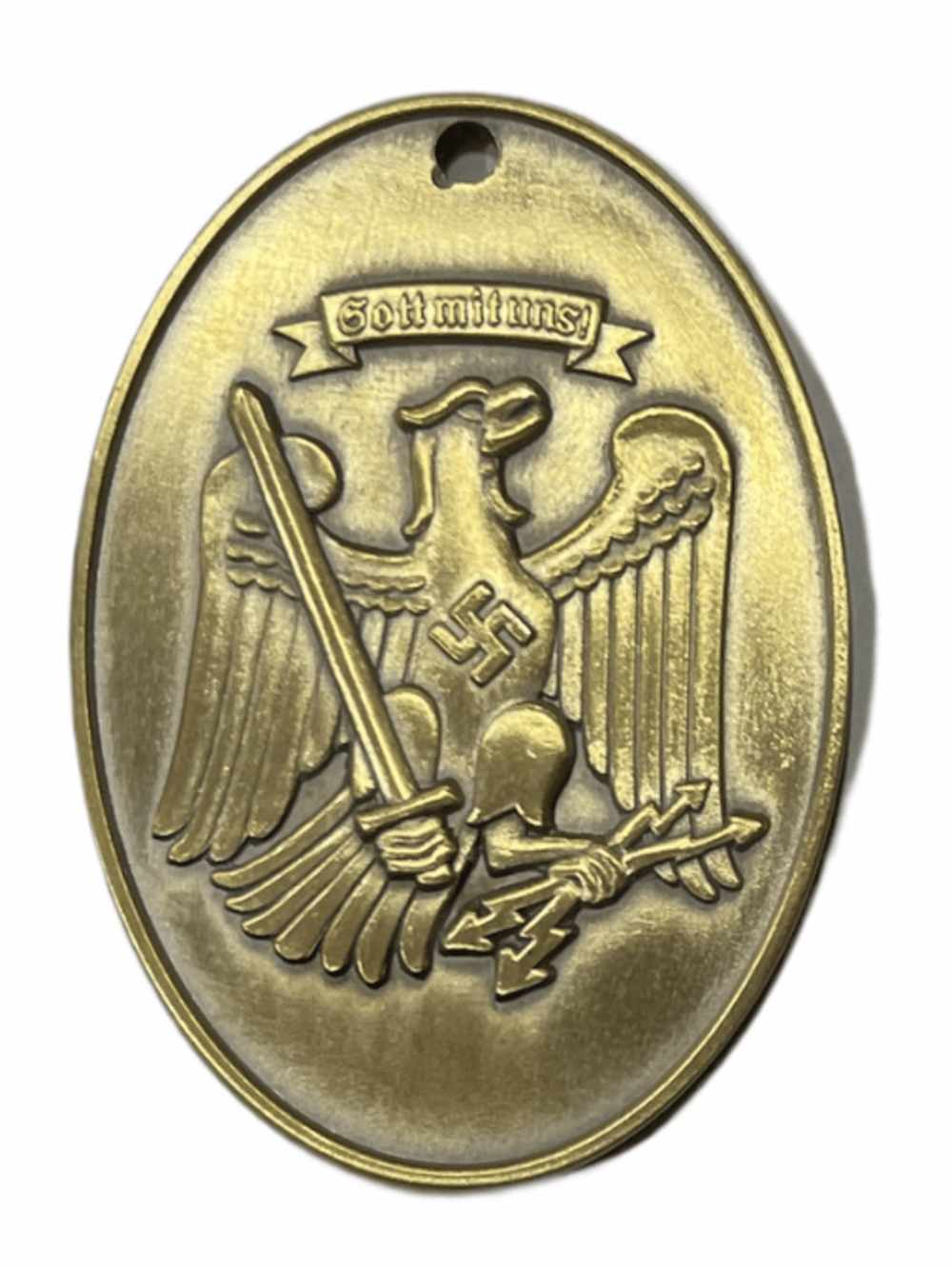 Prussian State Police Identification Tag - Brass-img-0