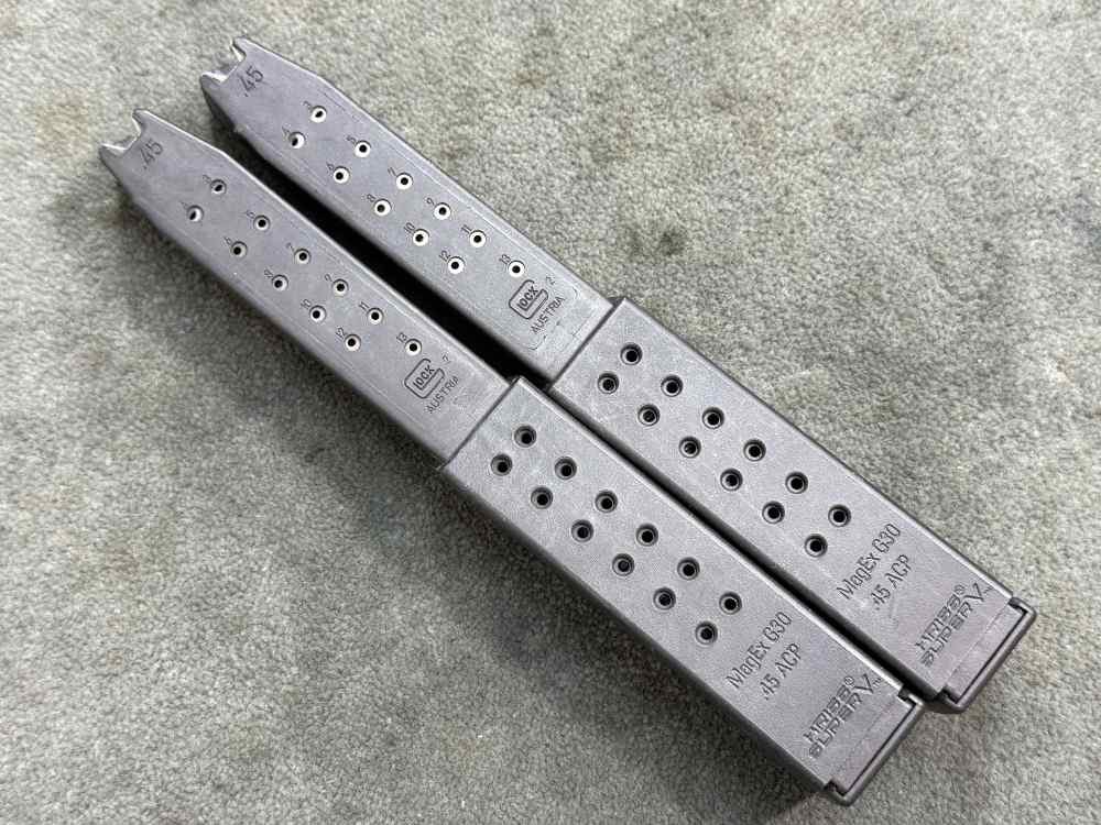 2 Kriss Glock 21 41 SF 30rd Magazines 13rd w/ 17rd Extension 45 ACP Black-img-0