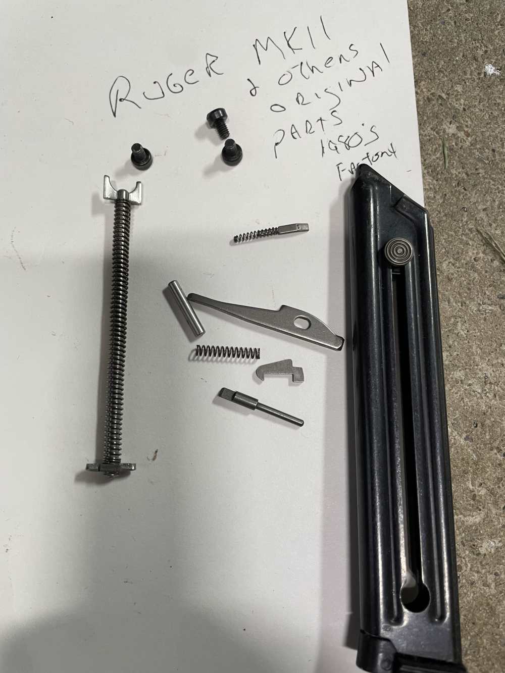 Ruger mkII mark2 mag & all bolt parts needed. OEM. Factory ‘80’s -img-2