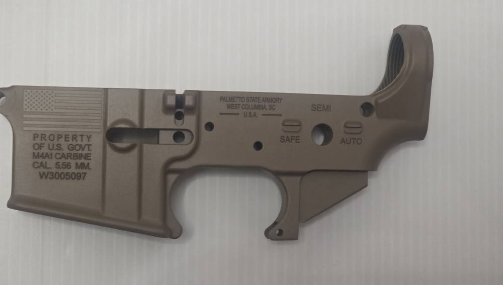 PSA M4A1 AR15 Lower Low Shelf Full Auto Ready TAN FRT friendly Stripped -img-0