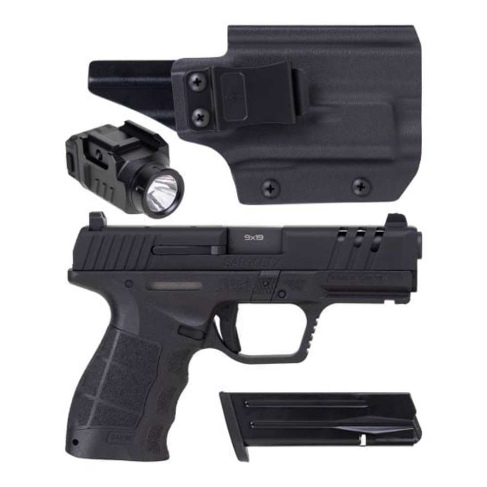SAR SAR9 Compact LX Package 4.1" 9mm 15rd Pistol W/ Weapon Light and Holste-img-2