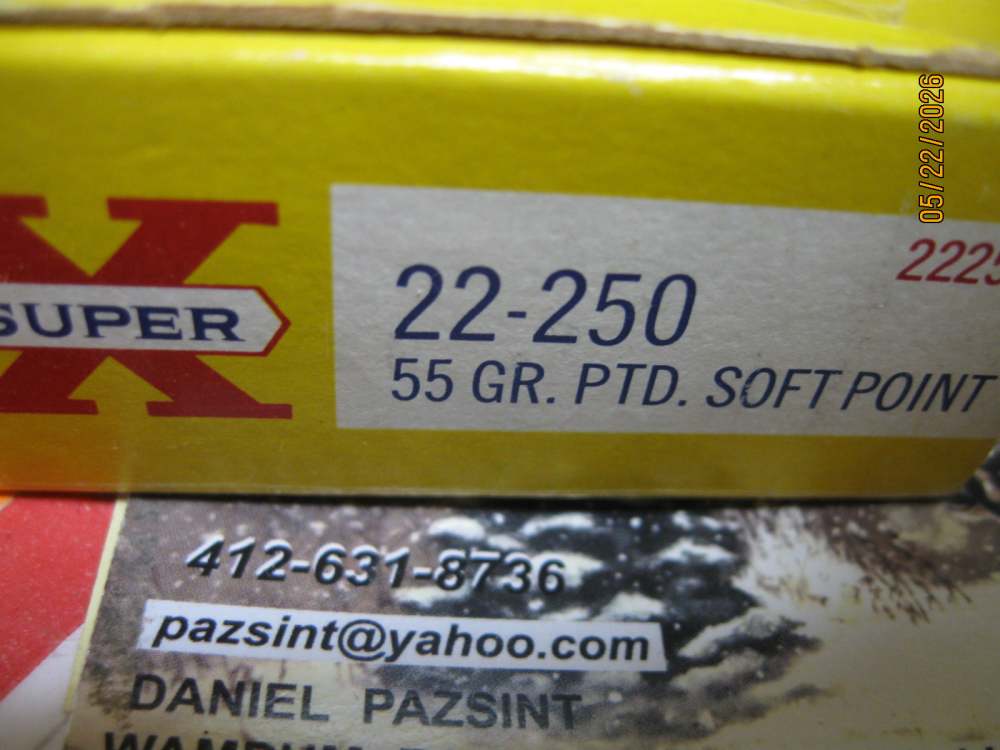 Full 1960's Classic Yellow Box 22-250 Ammo Minty Western Ammo-img-8